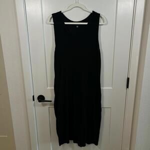 Eileen Fisher Black A-Line Sleeveless Mid-Length Scoop Neck Dress Size S